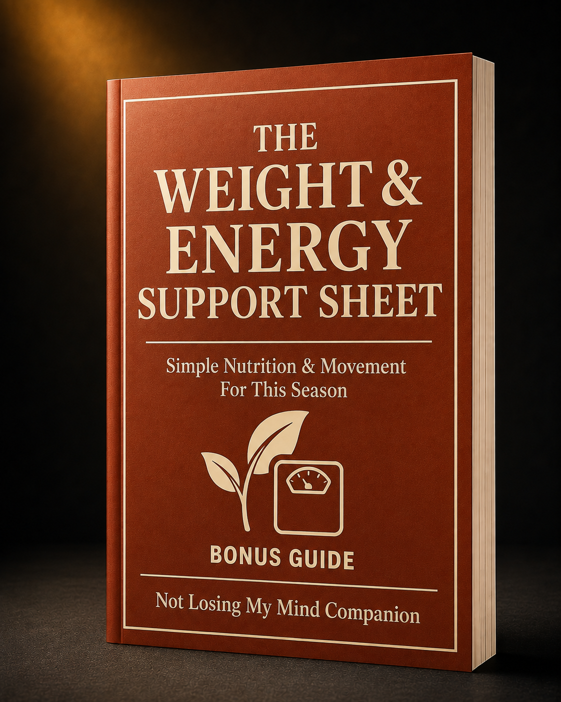 The Weight and Energy Support Sheet bonus guide cover